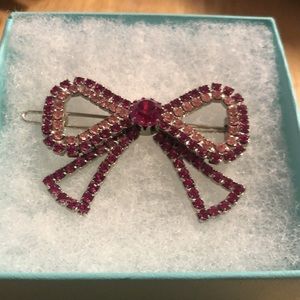 Tarina Tarantino Hot Pink & Light Pink Swarovski Crystal Bow Hair Jewelry